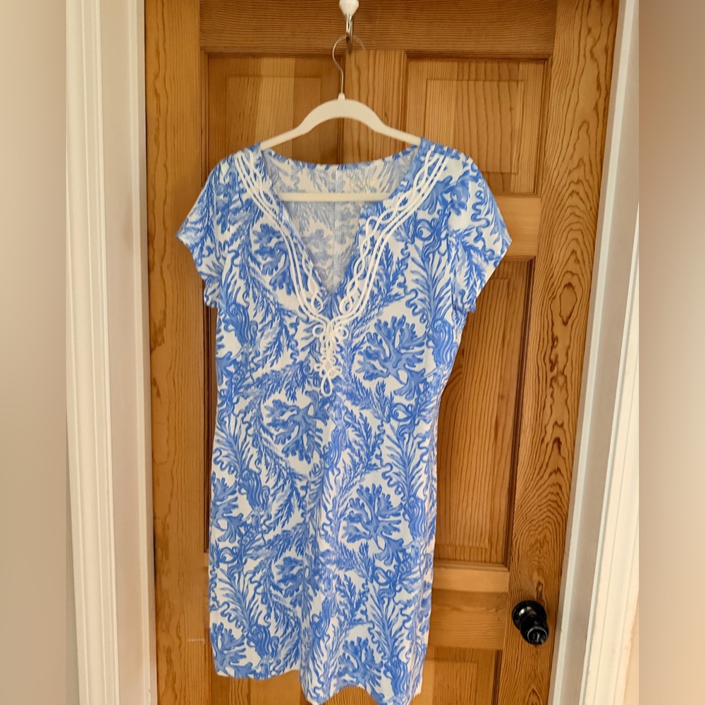 Lilly Pulitzer Blue and White Maxi Dress